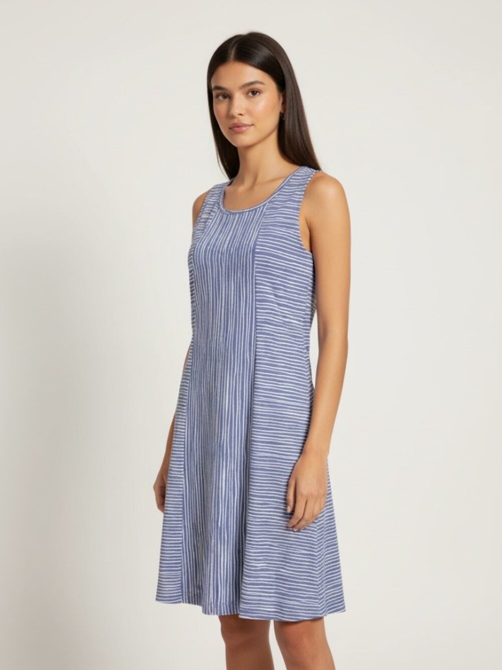 Escape by Habitat Clothes Striped Tank Dress Women's S Purple Lagenlook